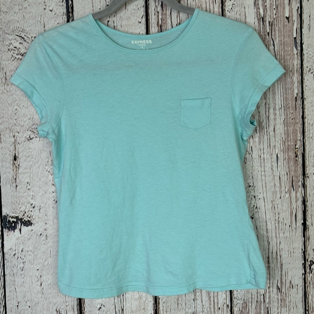 Express Y2K Vintage Baby‎ Tee Size Small Short Sleeve Chest Pocket Early 2000s